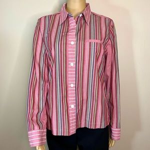 Christopher & Banks Long Sleeves Striped Button Down Shirt